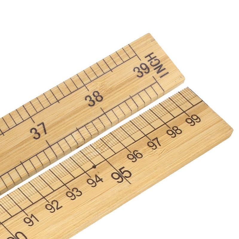 uxcell Straight Ruler 1m 40 Inch Metric/Imperial Egde Scale Bamboo Ruler 100cm Measuring Tool