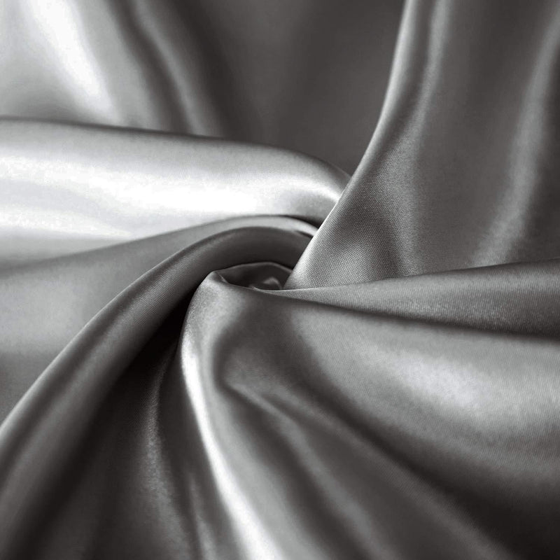 Bedsure Satin Pillowcases Standard Set of 2 - Dark Grey Silk Pillow Cases for Hair and Skin 20x26 inches, Satin Pillow Covers 2 Pack with Envelope Closure