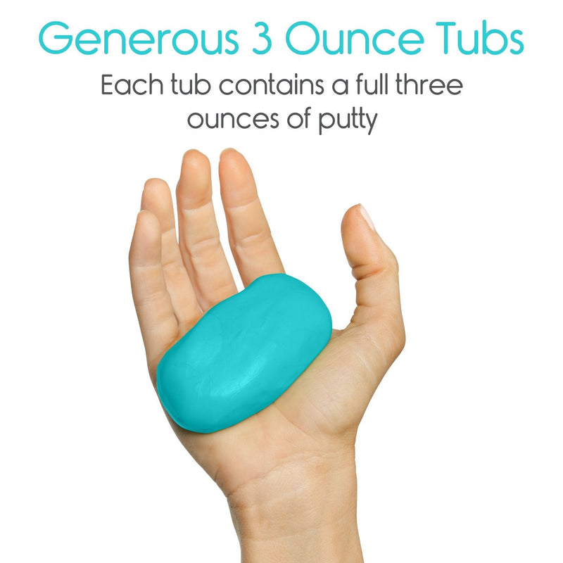 Vive Therapy Putty, Occupational Hand Tools (2 Pack) - Sensory Stress Relief - for Physical Exercise, Finger Pain, Grip Strength, Rehab, Arthritis, Adults, Forearms, Fidgeting, Motor Skills Teal (Xx-soft)