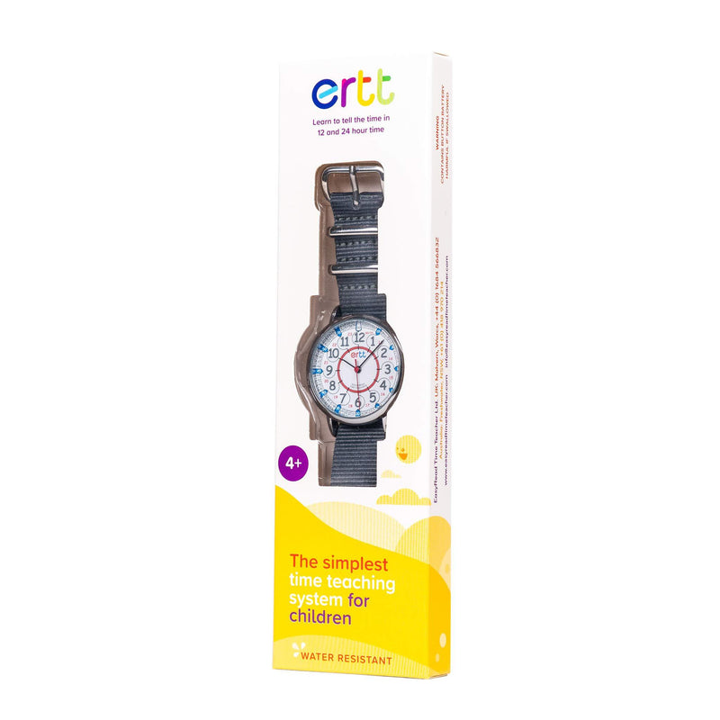 EasyRead Time Teacher Analog Learn The Time Childrens Watch Grey #ERW-RB-24