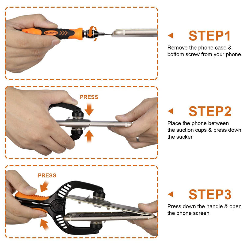 Showpin Smart Phones Suction Cup Tool Opening Pliers Repair LCD Screen, 3 in 1 iPhone Repair Tool Prying Tool Compatible with Cell Phone/Laptop/Tablet PC