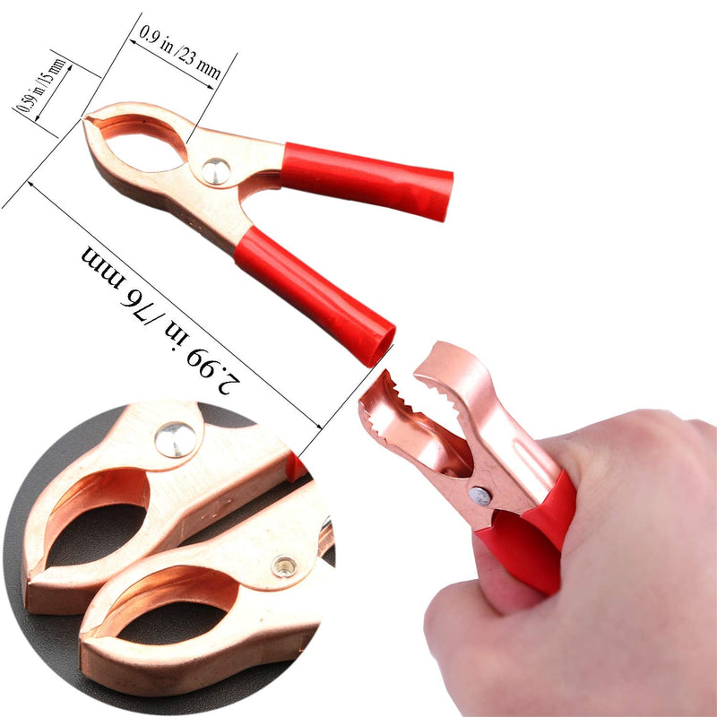 Newsfana Metal Alligator Clips Terminal Test Clamps 50A Electrical Battery Crocodile Clamp Copper Plated Insulated Alligator Clips 10 Pack 50A-10pack