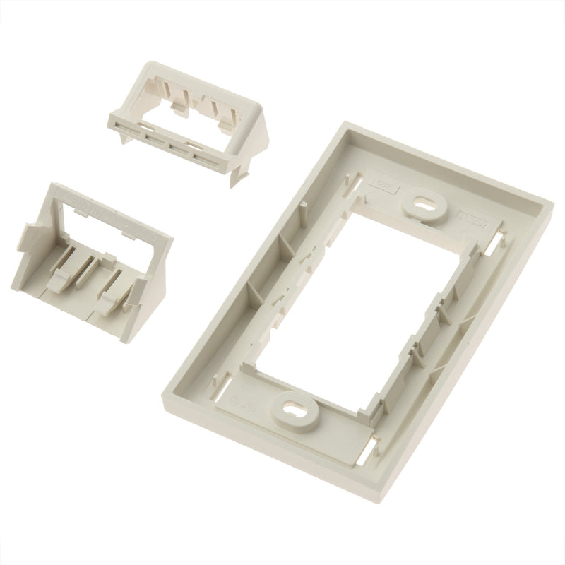 Panduit CFPSE4IWY Executive Sloped 1-Gang 4-Port Vertical Mounting Faceplate Kit, Off White