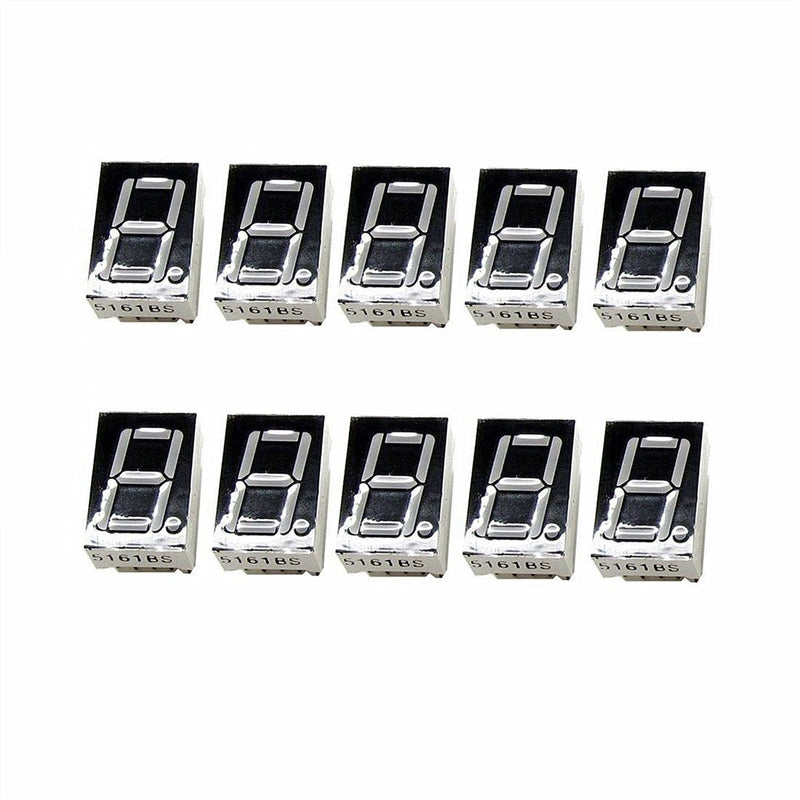 Oiyagai 10pcs Common Anode 10-Pin 1 Bit 7 Segment 1.4cm Red LED Display Digital Tube Common Anode.