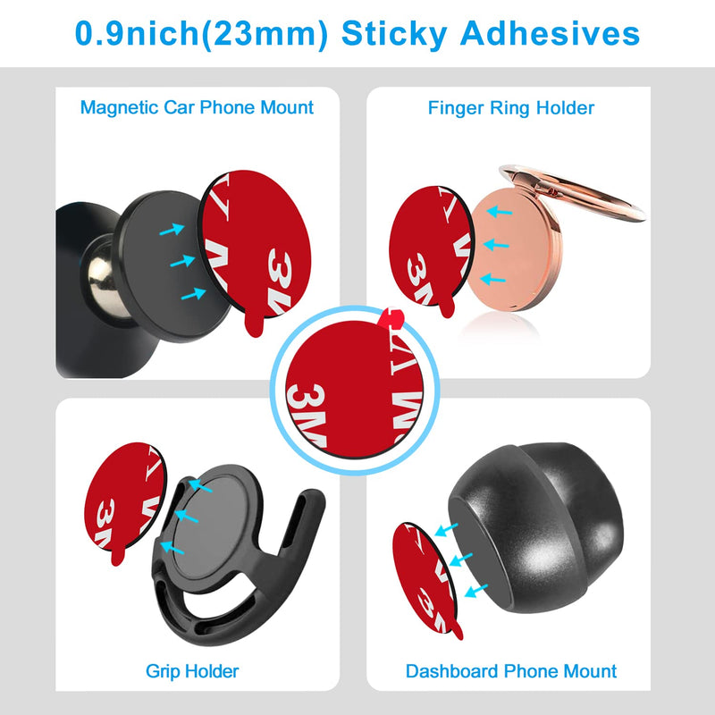 3M Sticky Adhesive Replacement Parts for Pops Socket Base, 6pcs 1.38 Circle Double Sided Tape for Collapsible Grip Stand's Back, 2pcs VHB Sticker Pads for Car Socket Mount & Cell Phone Magnetic Holder