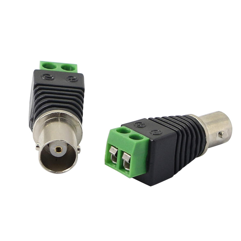 PNGKNYOCN BNC Female Connector BNC to 2 Screw Terminal No Soldering Adapter for Transmit CAT5 Coaxial Cable to CCTV Surveillance Camera(5-Pack)