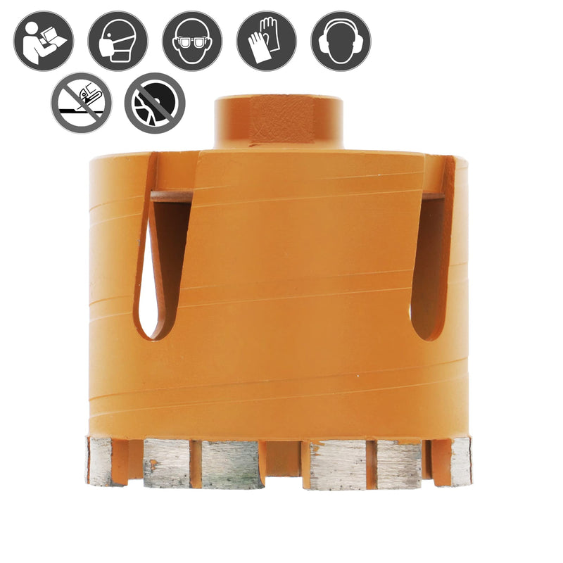 PRODIAMANT premium diamond countersink masonry 82 mm x M16 82mm 7 diamond segments long service life 60mm usable length