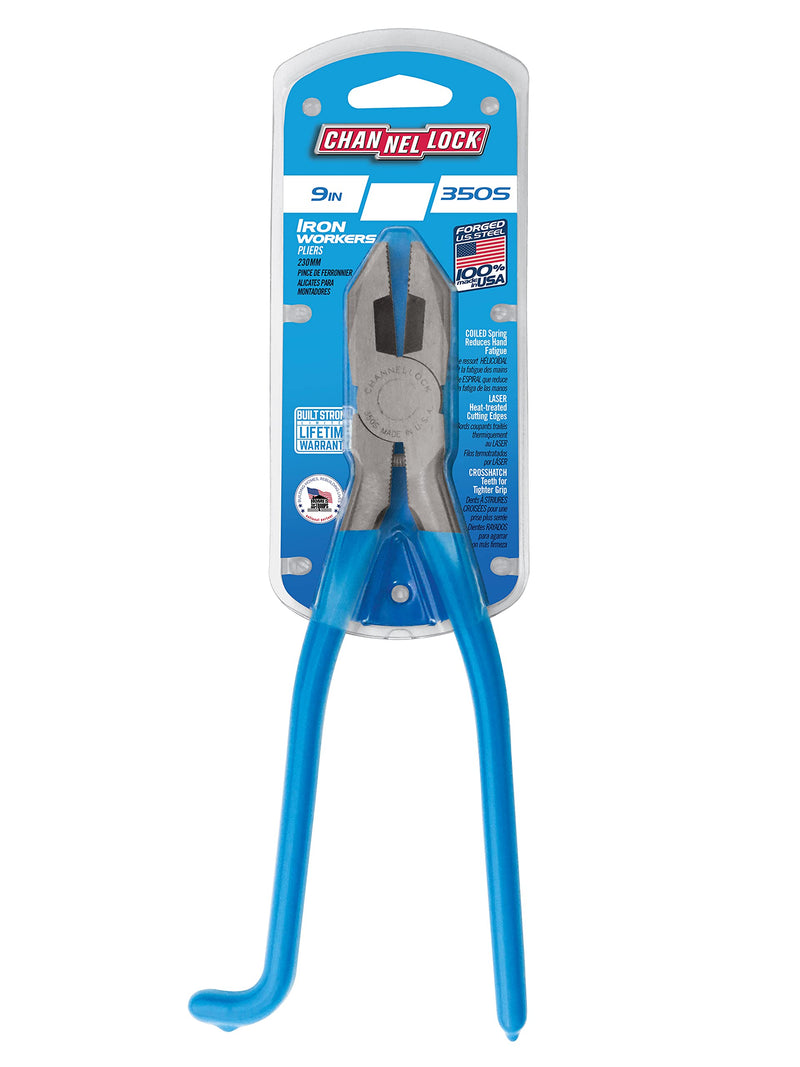 Channellock 350S 9-Inch Ironworkers Plier with Spring, High carbon steel