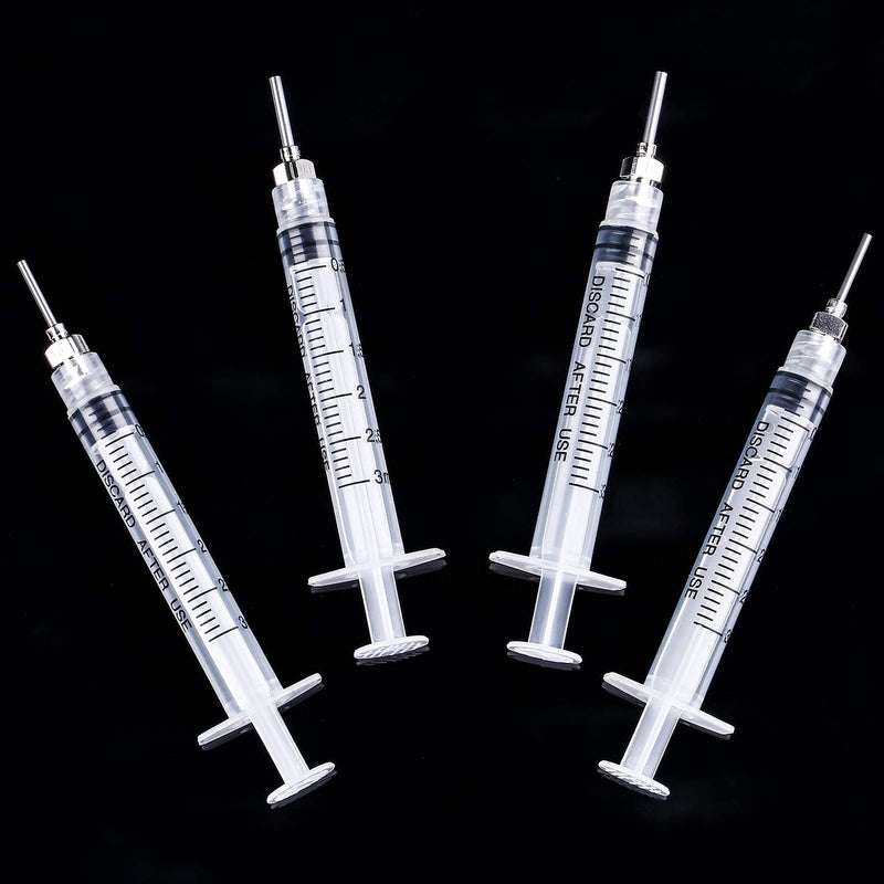 20 Pack Plastic Syringe Luer Lock with Measurement, No Needle (3 ML)