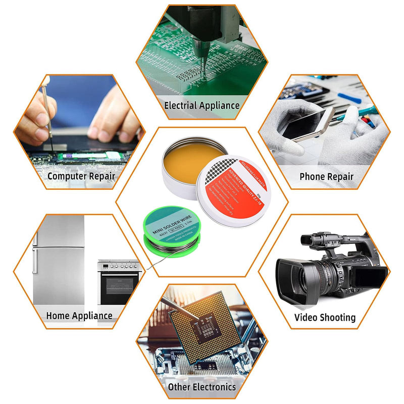 Solder, 100g soldering paste, flux paste, soldering grease flux, soldering flux, solder paste, soldering flux tin paste, environmentally friendly solder tin paste for welding, with soldering wire, soldering flux paste, soldering paste 100g
