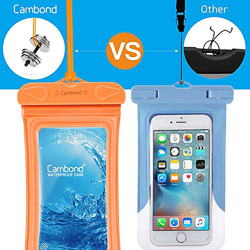 Floatable Waterproof Phone Pouch, Cambond Floating Water Proof Cell Phone Case Both Sides Clear Dry Bag for iPhone 12 Pro Max/XR/8/7 Galaxy Pixel Up to 6.5", Snorkeling Cruise Ship Kayaking, 4 Pack