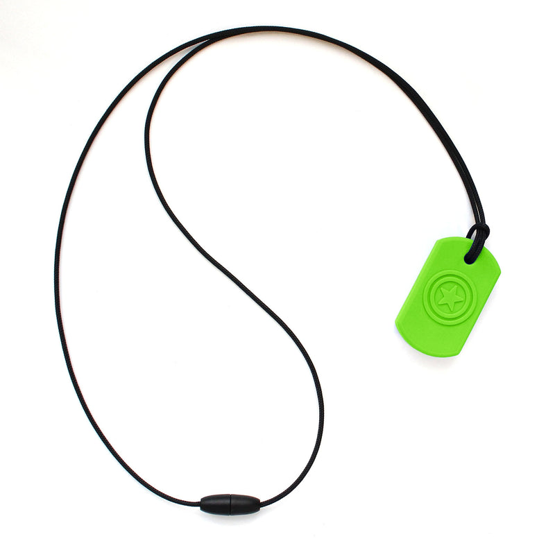 ARK's Super Star Sensory Chew Necklace, Made in The USA (Firm, Lime Green)