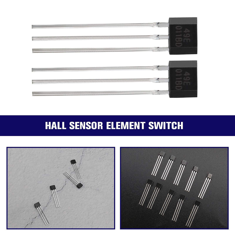 20Pcs 49E OH49E SS49E Linear Hall Effect Sensors S49E TO-92 3 Pins Sensor Element Switch for Electric Vehicle Motor Repair 20