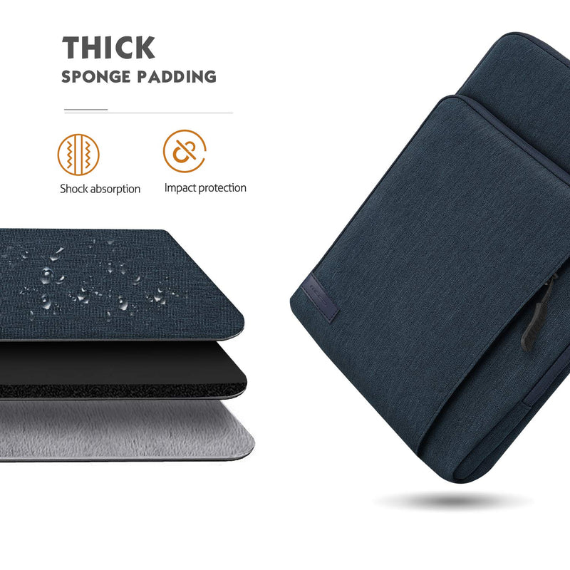 MoKo Sleeve Bag for 13.3 Inch Laptop,Carrying Pouch Sleeve Case with Pocket Fits Galaxy Tab S8+ 12.4",Surface Pro 8,MacBook Pro M1 Pro/M1 Max 14.2 2021/Air/Pro 13.3 2020,iPad Pro 12.9 2021,Chromebook Indigo