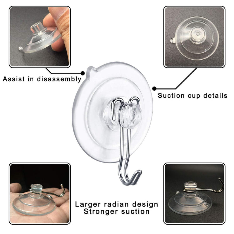 DSMY 17 Pack Upgraded Suction Cup Wall Hooks, Home Kitchen Bathroom Wall Towel Robe Hangers, Utility Hooks, Hanging Supplies