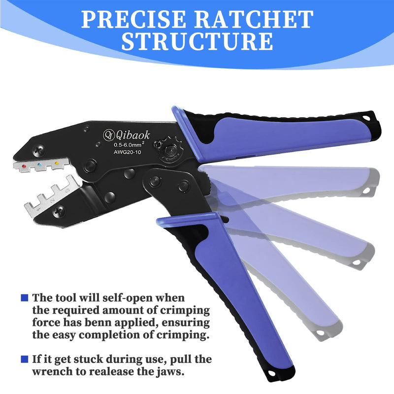 Qibaok Crimping Tool Ratcheting Wire Crimper for Heat Shrink Connectors Ratchet Terminal Crimper Wire Crimp Tool Crimping Tool For Heat Shrink Connectors