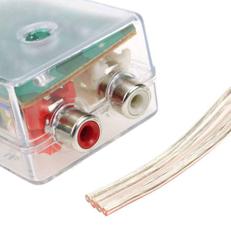 AUTUT 2 Pcs Car High to Low Impedance Converter Audio Signal Adapter Speaker Output to RCA Line Control