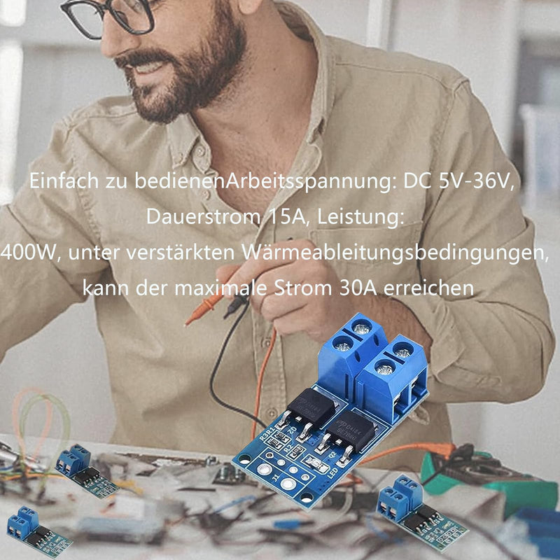 20 Pcs DC 5v-36v 400W FET Trigger Switch Drive Module Board Dual Mosfet Driver Module Dual High-Performance Switching Driver Module PWM Regulator Control Panel Driver Module for Ar-duino