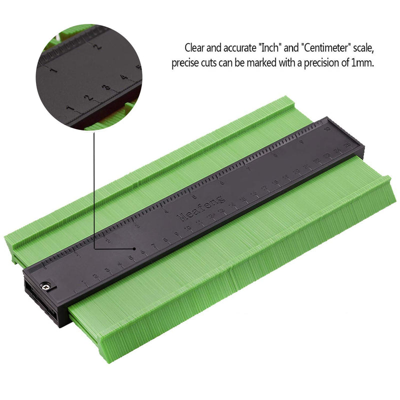 Widen Contour Gauge 10 inch Contour Gauge Profile Tool Contour Duplicator for Copy Irregular Contour(Green) Green