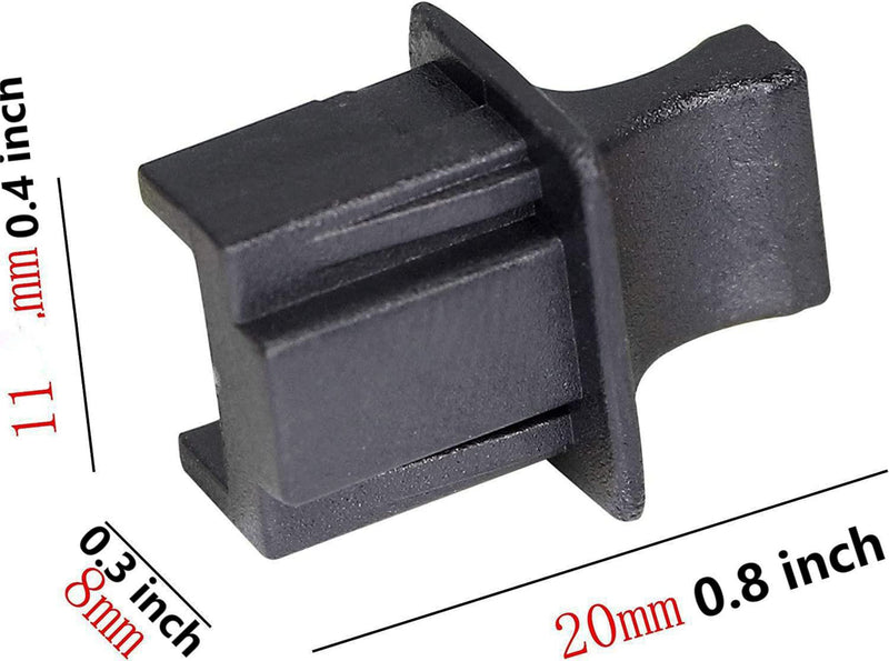 SHANFEILU RJ45 Female Jack Anti Dust Cover Cap Protector Protect Ethernet Hub Port for Laptop Router Switch 25 PCS(Black Large)