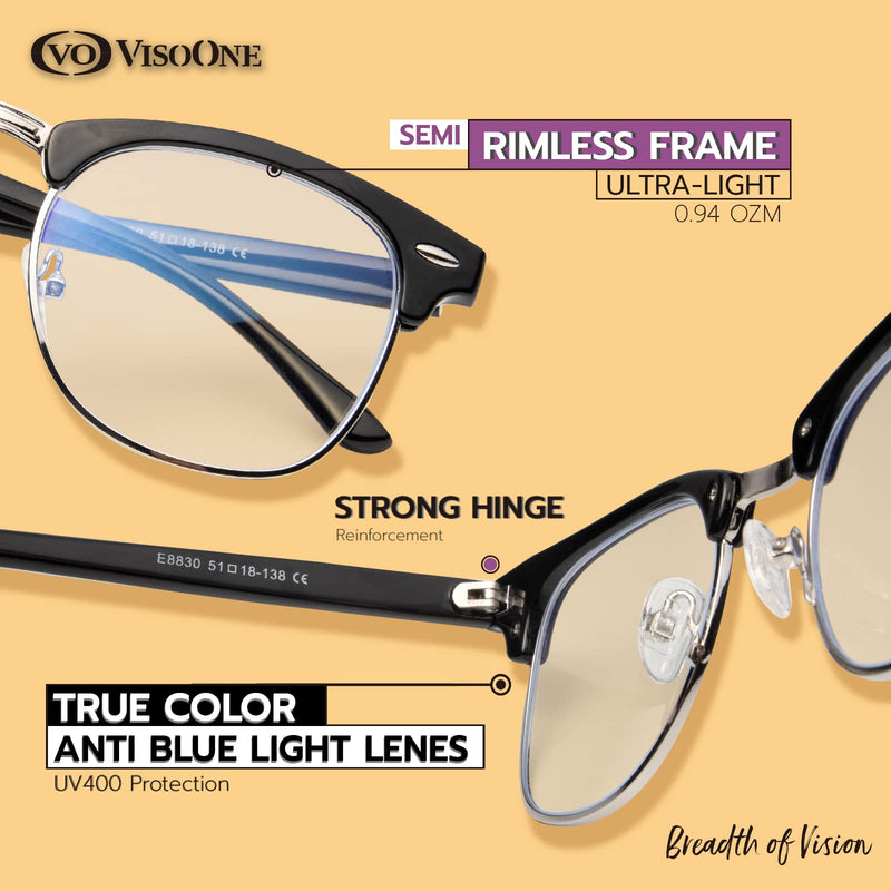 Blue Light Blocking Glasses Square with Anti Computer Glare for Gaming Reading Women and Men Black