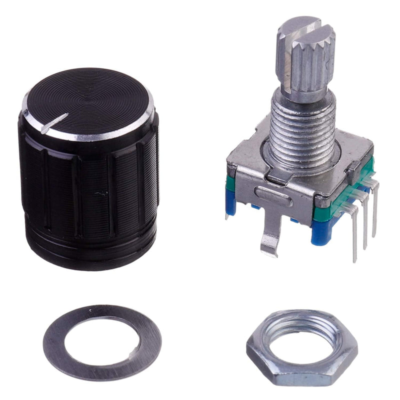 BOJACK EC11 Audio Digital Potentiometer 360 Degree 5 Pin Rotary Encoder Code Switch Potentiometer with Knob Cap(Pack of 5 Pcs)