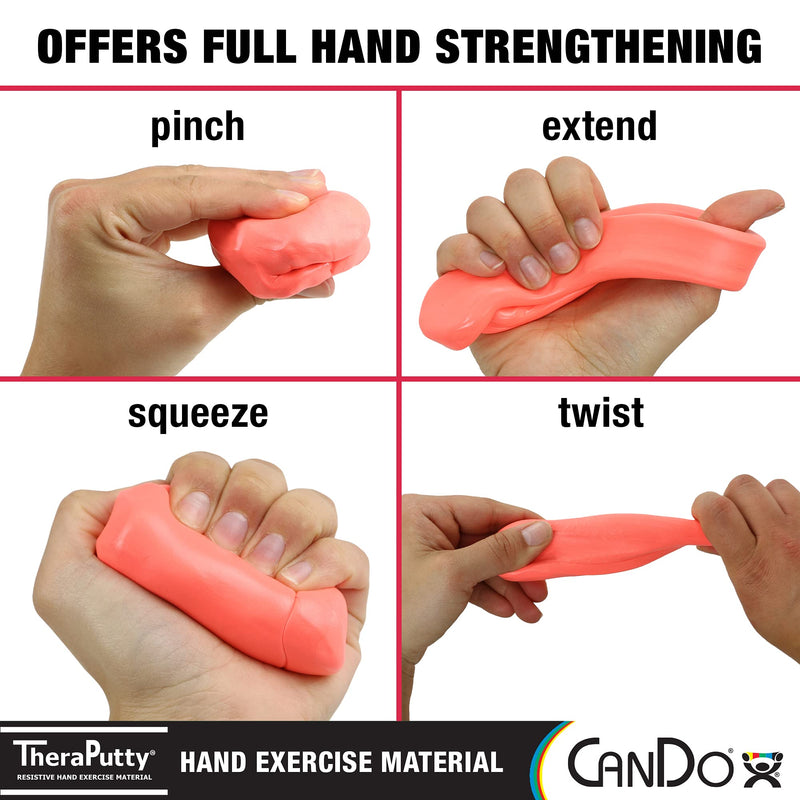 CanDo Theraputty Plus Hand Exercise Putty for Rehabilitation, Exercises, Hand Thearpy, Occupational Therapy, Hand Strengthening, Improve Motor Skills, Stress Relief 3-Ounce Soft