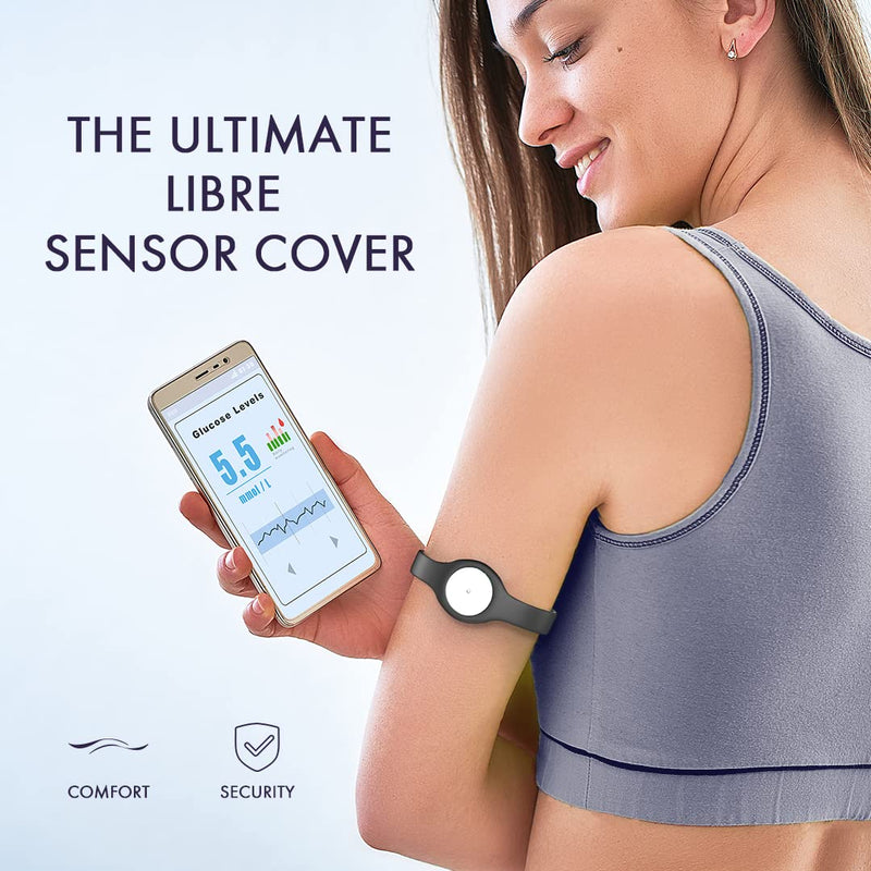 Divoti Badge Sensor Cover Compatible for Freestyle Libre 14-Day/2, Adjustable Trim to Fit, Securely Protect and Quickly Put-on/Take-Offâ€”No More Extra Irritating Adhesive Patches - Carmella Blue