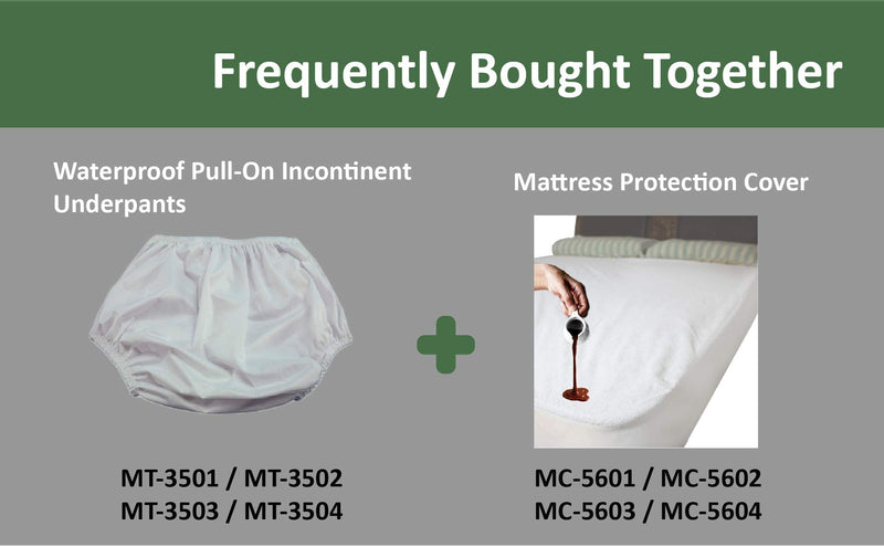 ObboMed MT-3503G/MT-3503N “New Larger Leg Circumference” Reusable Washable Underwear Waterproof Pull-On Incontinent Under Pants, for Patients, Elders , Adult Men and Women – White (XL: 40-46 inches) X-Large (Pack of 1)