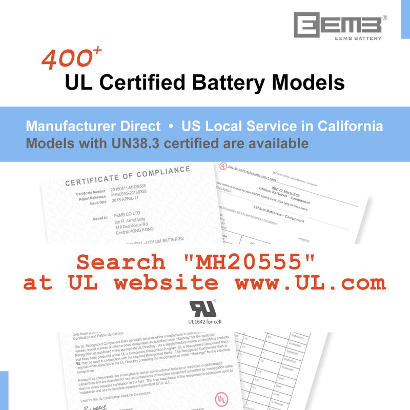 EEMB 3.6V C Size ER26500 Lithium Battery 9000 mAh UL Certified Li-SOCL₂ Batteries for Electric Door Sensor- Single Use 1