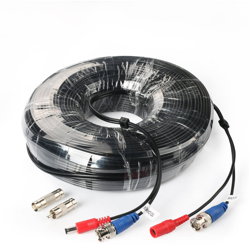SHD 100Feet BNC Vedio Power Cable Pre-Made Al-in-One Camera Video BNC Cable Wire Cord for Surveillance CCTV Security System with Connectors(BNC Female and BNC to RCA)