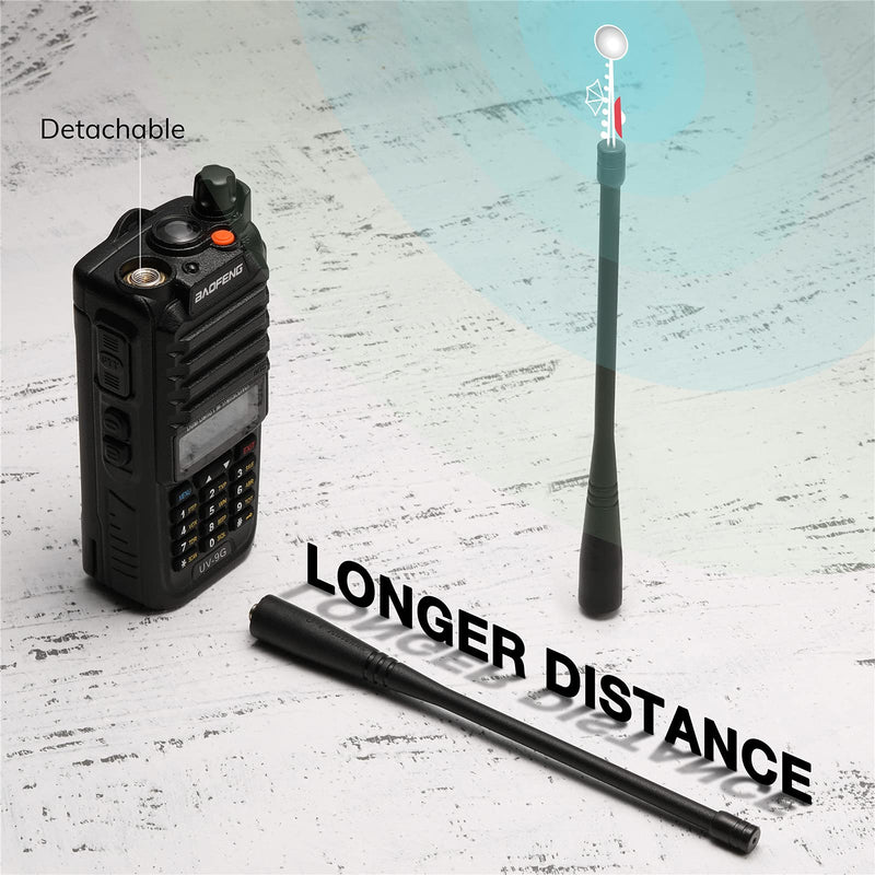 BAOFENG UV-9G GMRS Radio Waterproof IP67, Outdoors Two Way Radios Long Range Rechargeable, Handheld Dual Band NOAA Scanner, GMRS Repeater Capable, Programming Cable Included