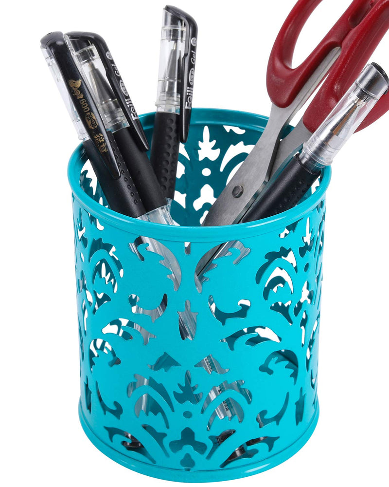 EasyPAG Cute Office Supplies 3 Piece Desk Organizer and Accessories Set - Letter Sorter, Pen Holder,Sticky Notes Holder,Dark Teal Dark Teal