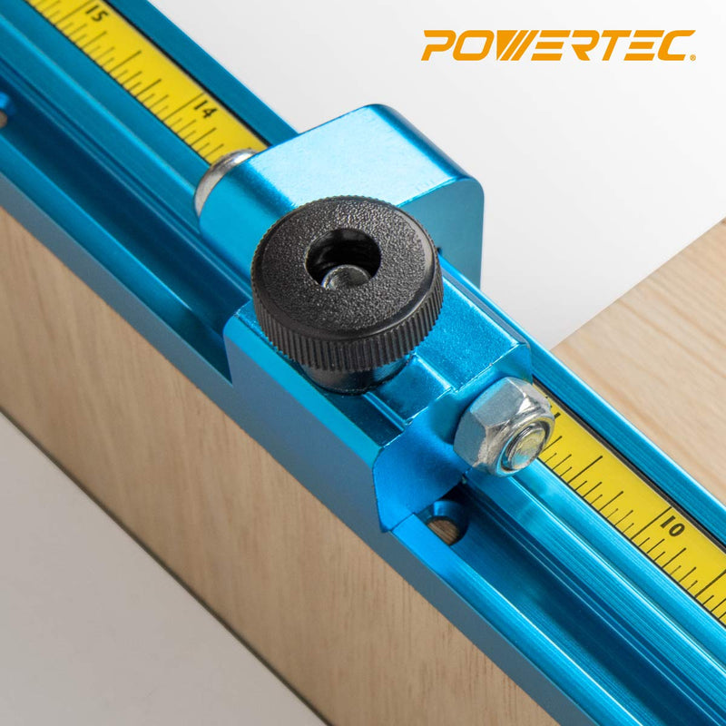POWERTEC 71331 Universal T-Track Left to Right Adhesive Tape Measure & Insert w/ Scale Kit – 48 Inch (4ft) Left to Right Measure Tape & Insert Kit