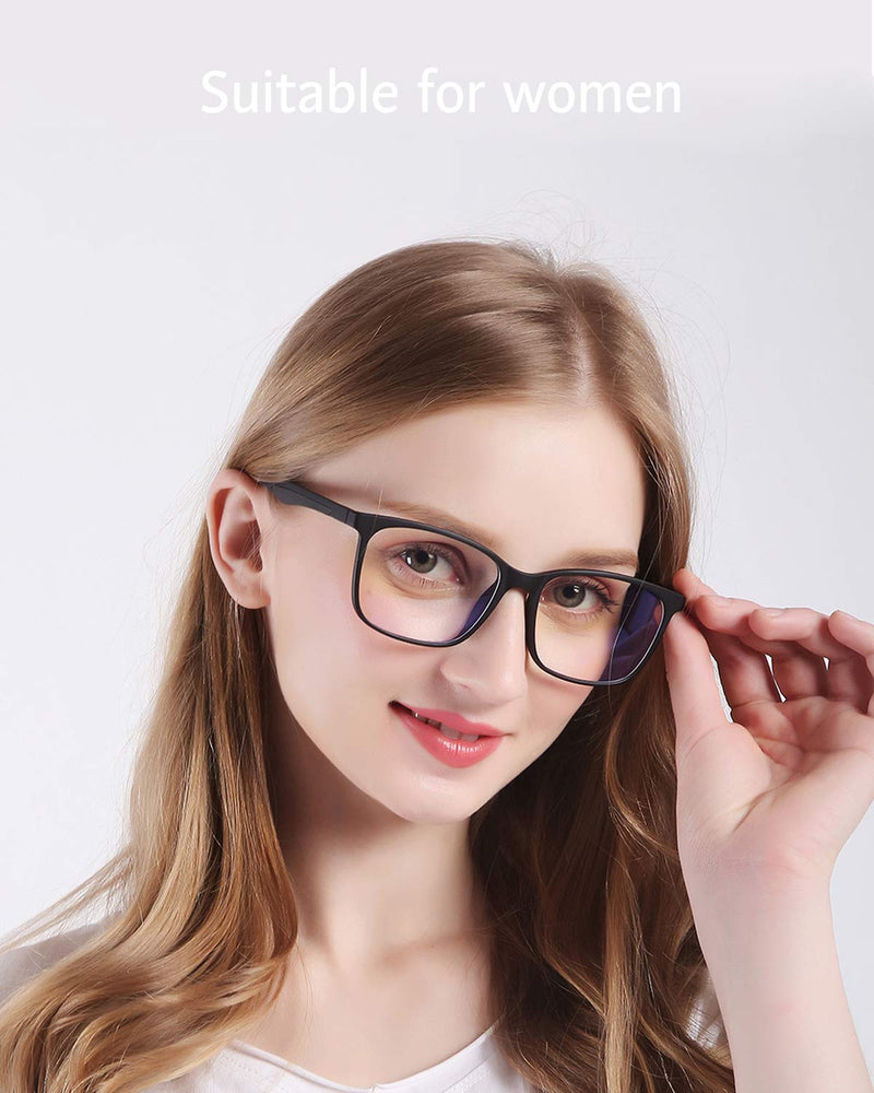 ANRRI Blue Light Blocking Glasses Lightweight Eyeglasses Frame Filter Blue Ray Computer Game Glasses Classic Black