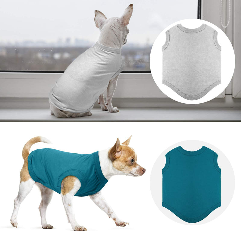 8 Pieces Dog Shirts Pet Puppy Blank Clothes Summer Soft Dog T-Shirt Breathable Dog Plain Shirts Puppy Clothes Outfit for Most Dogs Cats Puppy Pet (S) Small (8 Count)