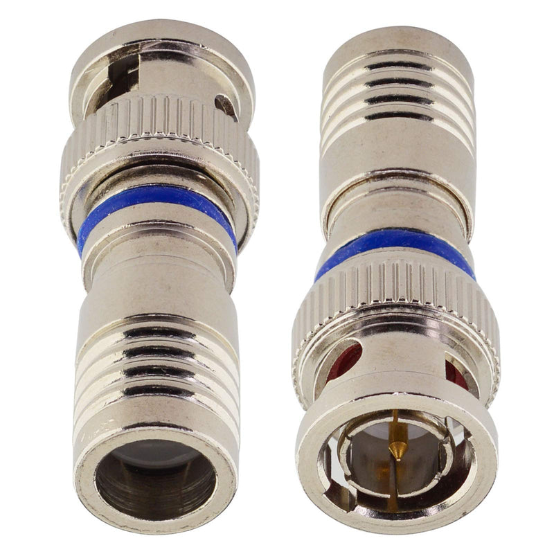 Kaunosta BNC Male Compression Coax Connector - RG6 RG59 Coaxial Cable Connector for Security Camera 2pcs