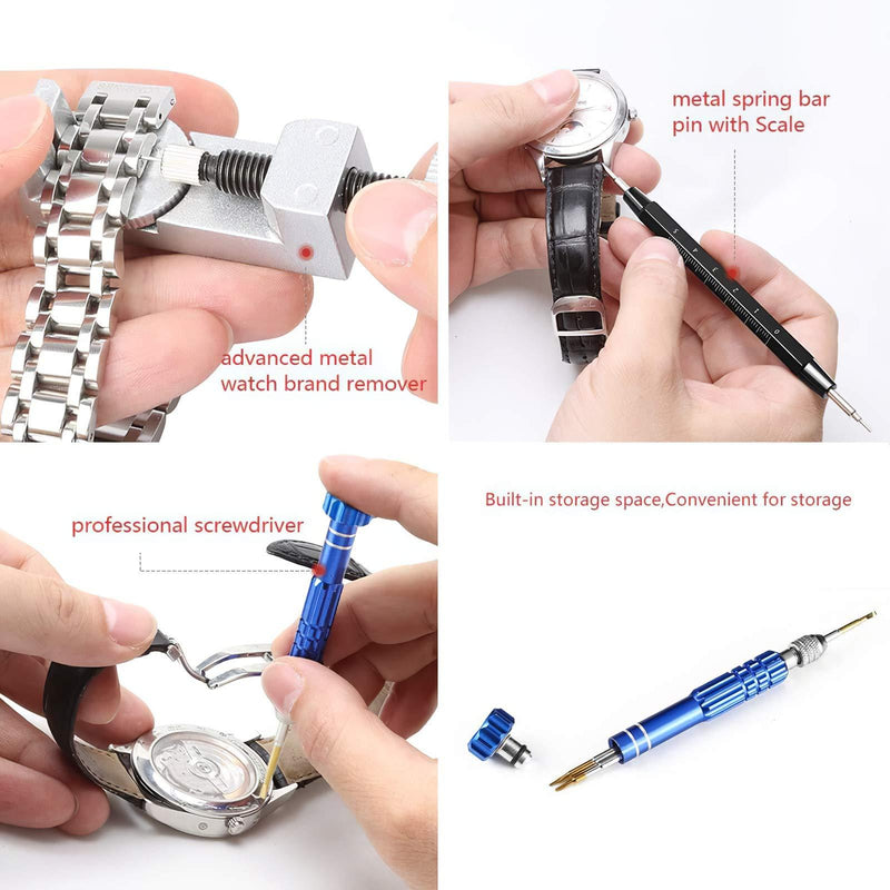Watch Repair Kit, Eventronic Professional Spring Bar Tool Set Watch Band Link Pin Tool Set with Carrying Case Black