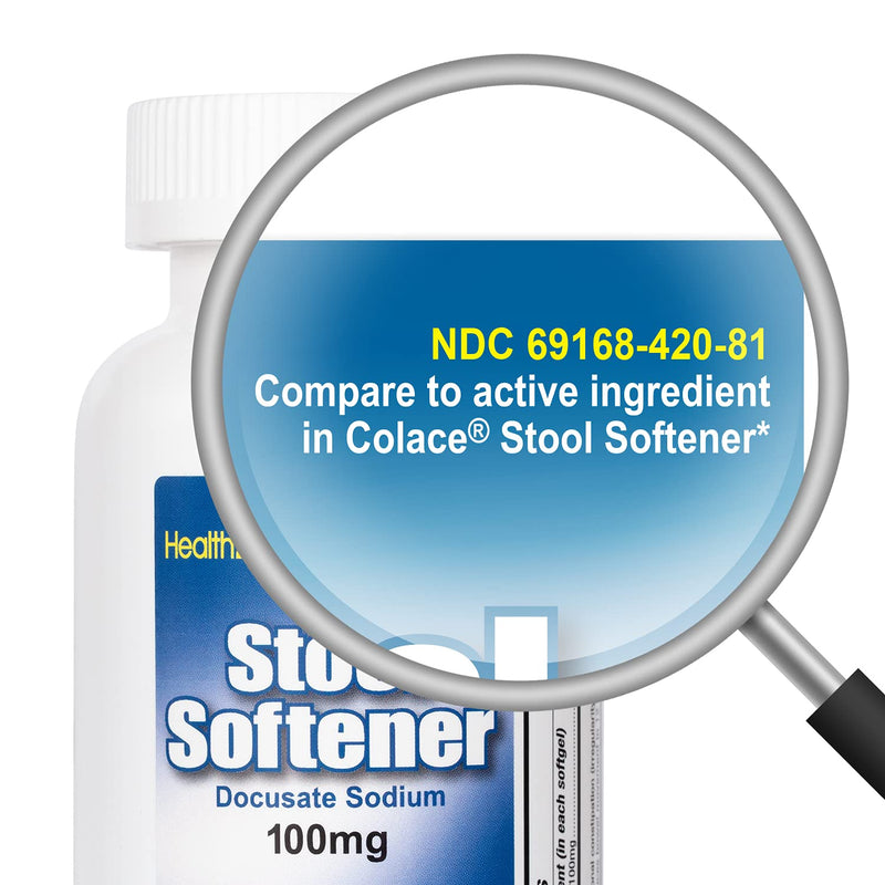 HealthA2Z® Stool Softener 400 Counts | Docusate Sodium 100mg | Red & White | Dependable, Gentle Constipation Relief