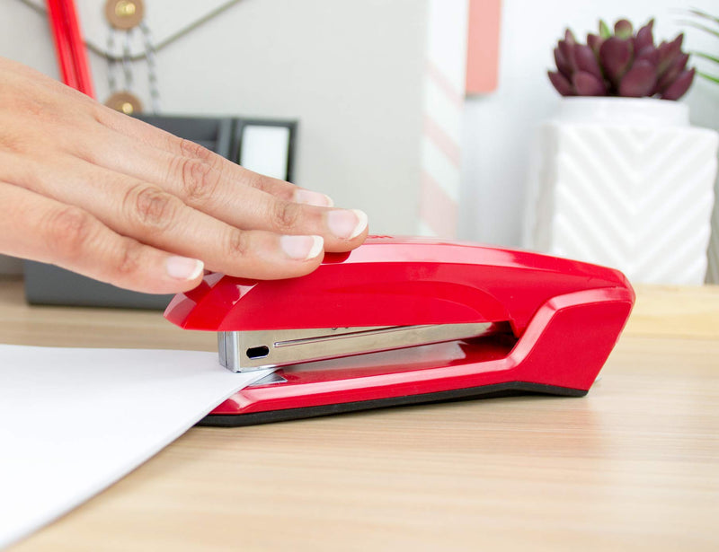 Bostitch Ascend 3 in 1 Stapler with Integrated Remover & Staple Storage Red