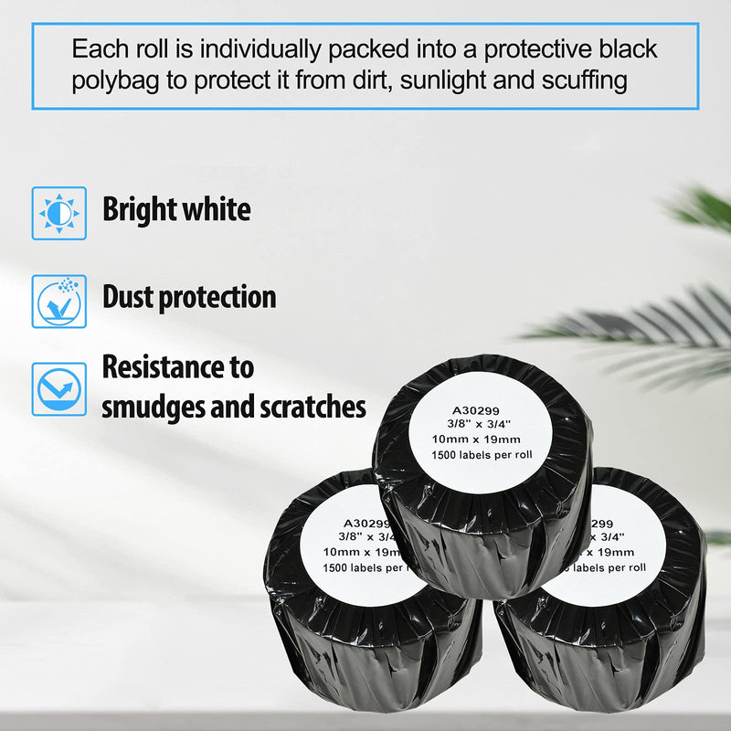 USUPERINK 2 Roll 3/8'' x 3/4'' Self-Adhesive LW 2-UP Jewelry Price Tag Labels Direct Thermal Paper Compatible for Dymo 30299 LabelWriter 450 Duo 4XL CoStar Zebra Label Printers, 1500 Labels Per Roll