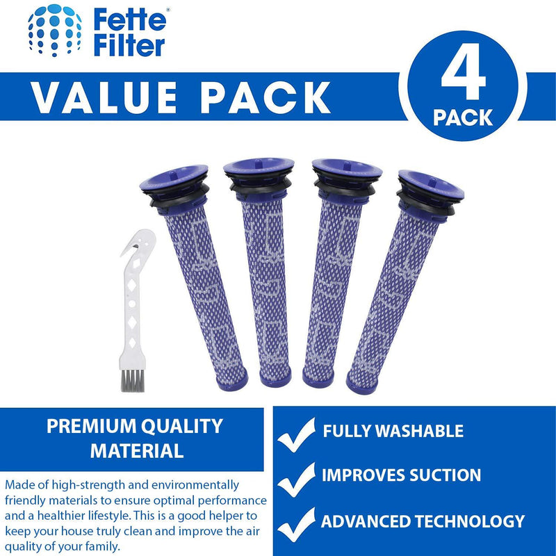 Fette Filter - Pre-Filters Compatible with Dyson Vacuum Filter V6, V7, V8, DC58, DC59 - Compare to Part # 965661-01. (Pack of 4) Pack of 4