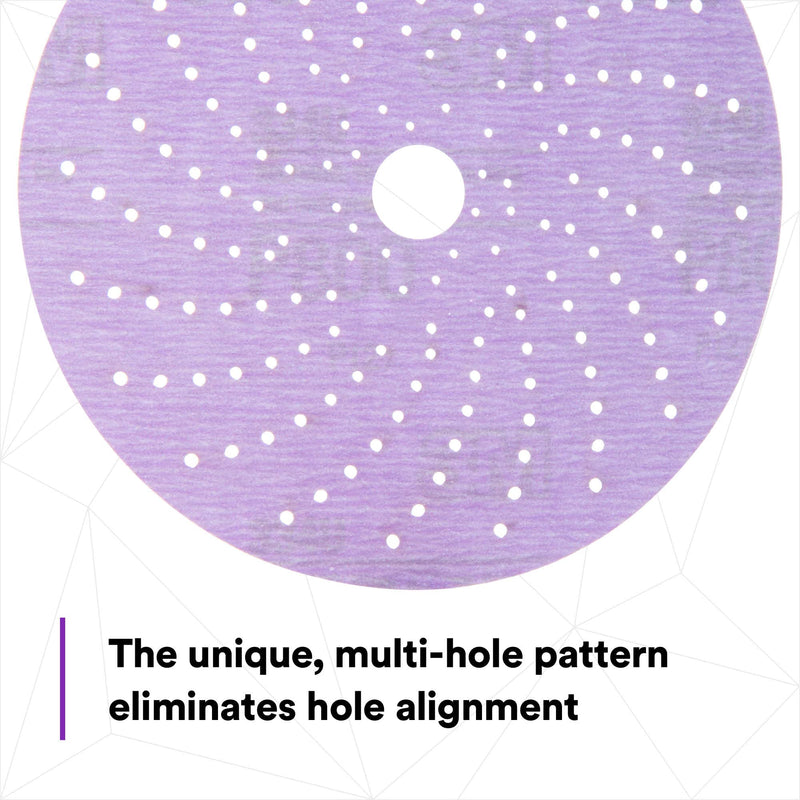 3M Hookit Purple Clean Sanding Disc 334U, 30760, 6 in, P800 grade, 50 discs per carton 1