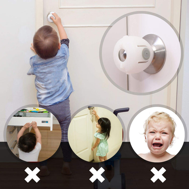 EUDEMON 4 Pack Baby Safety Door Knob Covers Door Knob Locks