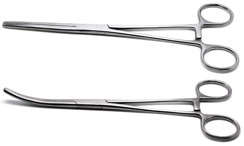 Pean Rochester Straight & Curved Forcep 8" Hemostat Surgical 2 Pcs Instruments