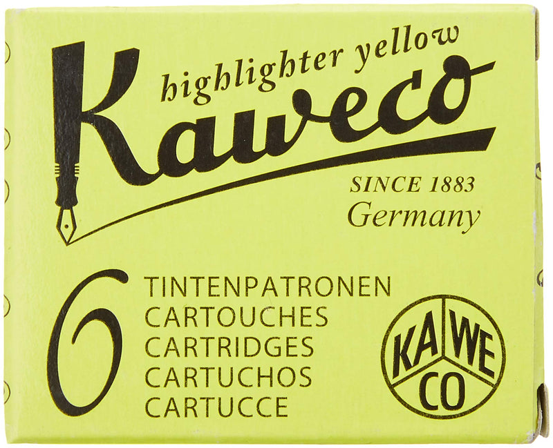 Kaweco Ink Cartridges Pack of 6 Glowing Yellow