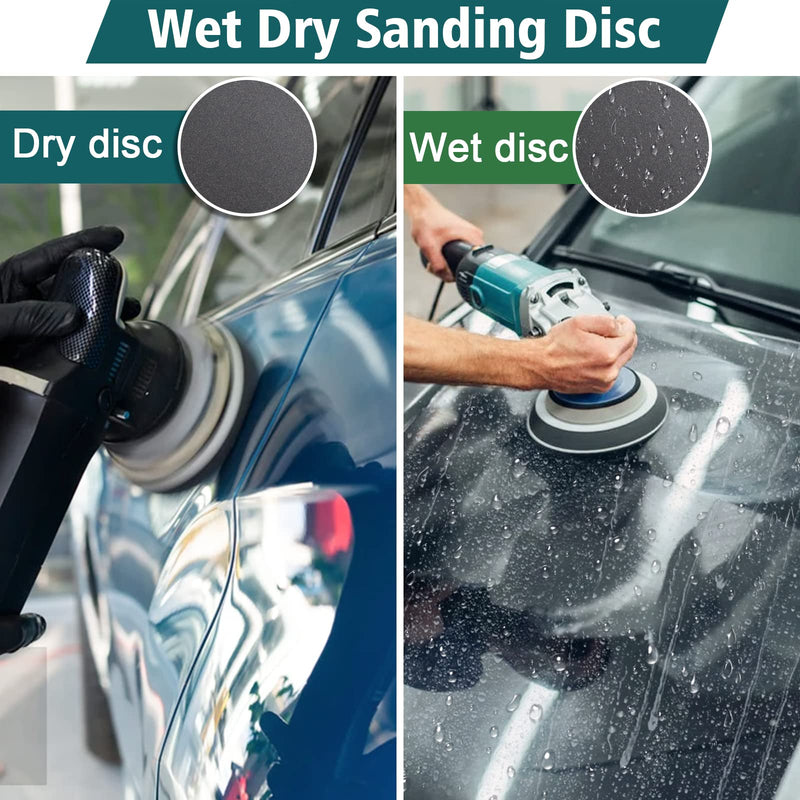 JatilEr Pack of 24 sandpaper 125 mm Velcro, grain size 600/800/1000/1500/2000/3000/4000/5000 sanding pads round without hole wet dry sanding discs eccentric sander sanding paper set for metal wood