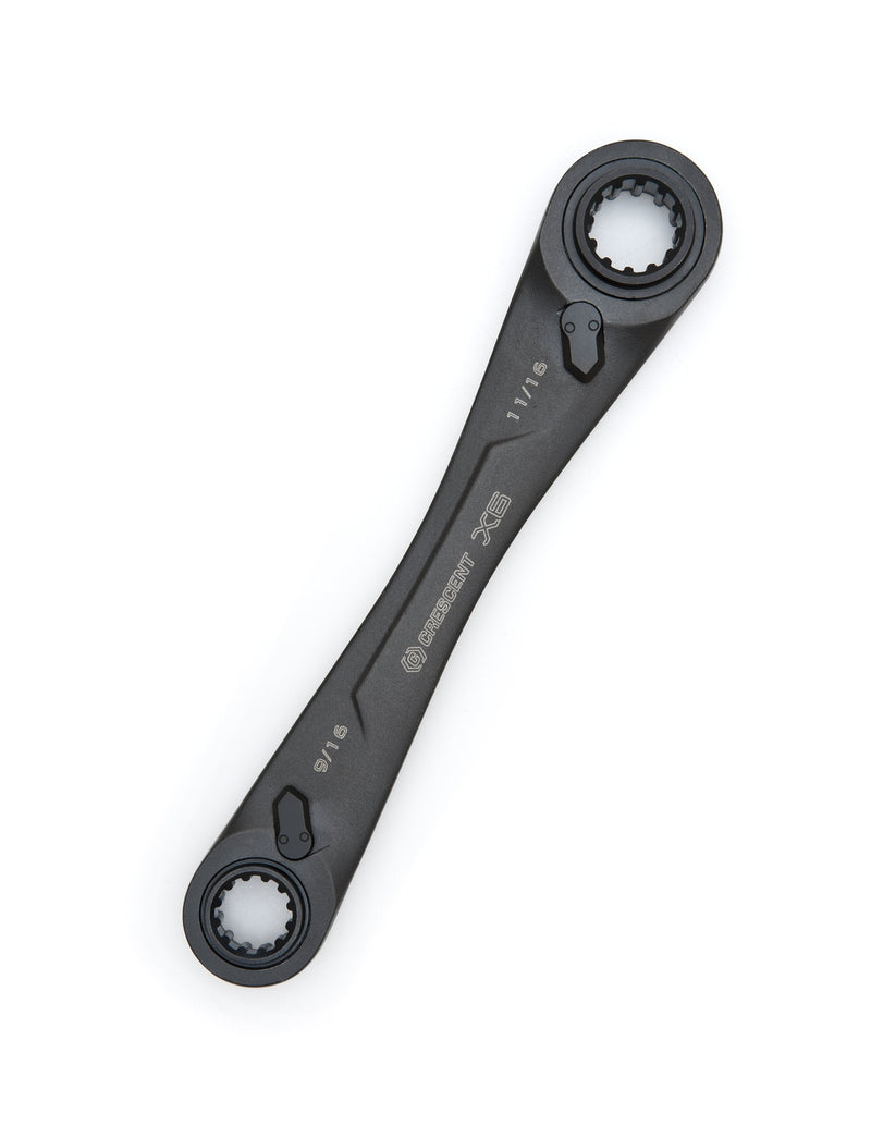 Crescent 2 Pc. X6™ 4-in-1 Black Oxide Spline Ratcheting SAE Wrench Set - CX6DBS2