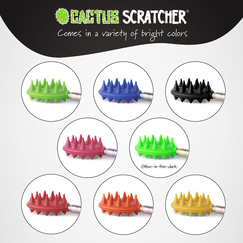 Extendable Cactus Back Scratcher 2-Sided, Super Satisfying Scratch, Tough ABS Plastic Head, Relieves Itching on Back, Head, Beard, Belly, Body, 8.5” to 24.5” (Bright Green) Light Green