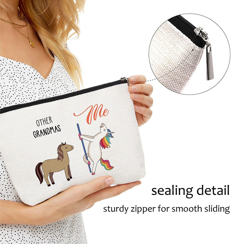 Grandma Gifts,Funny Gifts for Grandma,Grandma Birthday Gift,Makeup Bag, Make Up Pouch,Unicorn,Grandma Cosmetic Bag, Funny Handle Bag,ðŸ† Prize for Grandma